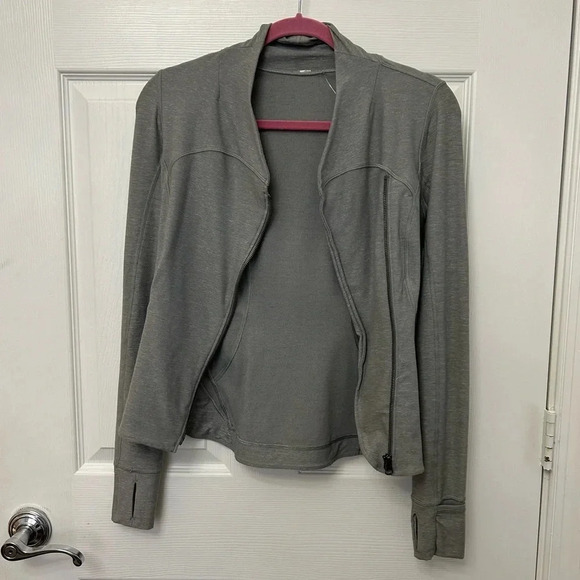 ! Lululemon Athletica Precision Asymmetrical Zip grey Jacket Womens 4 - Picture 7 of 7
